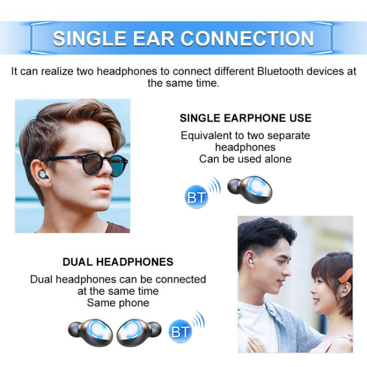 F9-8 TWS CVC8.0 Noise Cancelling Touch Mini Bluetooth Earphone with Charging Box, Support Three-screen LED Power Display & Mobile Phone Holder & Call & Voice Assistant, F9-8
