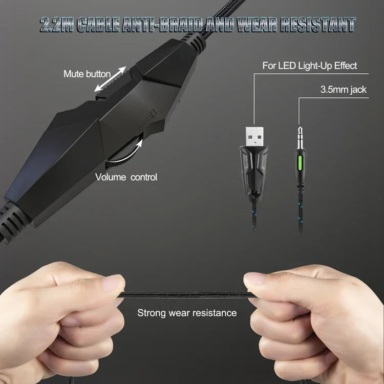 ONIKUMA K19 Single Plug Light Adjustable Gaming Headphone with Microphone