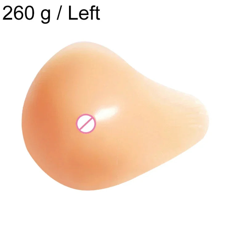 AS3 Spiral Shape Postoperative Rehabilitation Fake Breasts Silicone Breast Pad Nipple Cover 260g/Left, 260g/Left