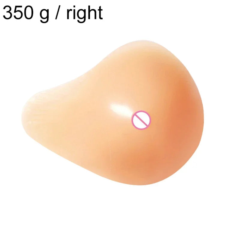 AS5 Spiral Shape Postoperative Rehabilitation Fake Breasts Silicone Breast Pad Nipple Cover 350g/Right, 350g/Right