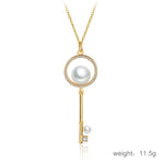 Summer Trend Diamond Shape Bead Key Necklace for Female