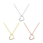 SCN347-B Sterling Silver S925 Zircon Simple Fashion Hollow Heart Shape Necklace, SCN347-B, SCN347-C