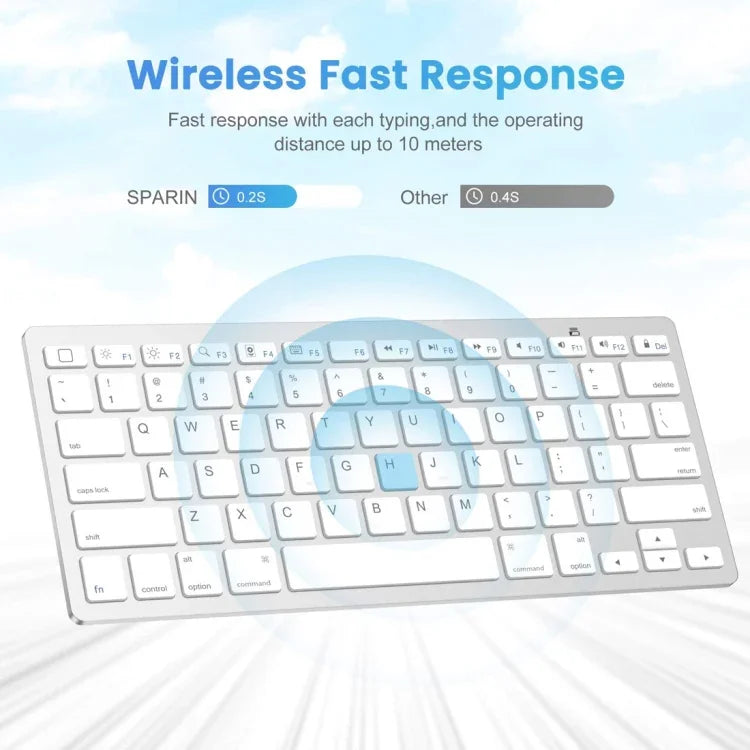 WB-8022 Ultra-thin Wireless Bluetooth Keyboard, Portuguese Keys, Portuguese Keys