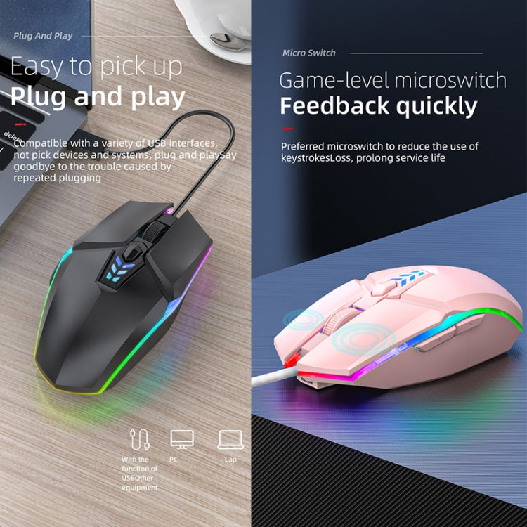 S700 Colorful Light USB Wired Office Gaming Mouse