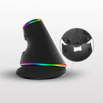 DELUX M618 Plus RGB Wired Optical Mouse Ergonomic Vertical Mouse 4000DPI, 4000DPI Wired