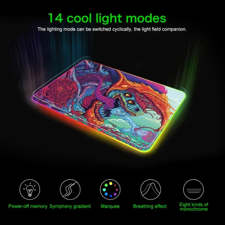 Computer Monster Pattern Illuminated Mouse Pad, Size: 35 x 25 x 0.4cm, 35 x 25 x 0.4cm