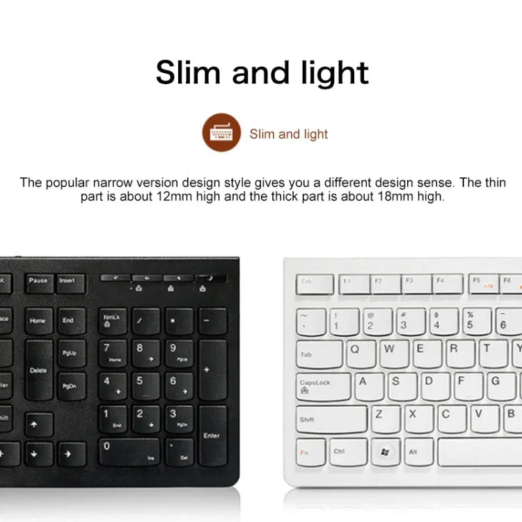 Lenovo K5819 Office Simple Ultra-thin Wired Keyboard, K5819 (Black)