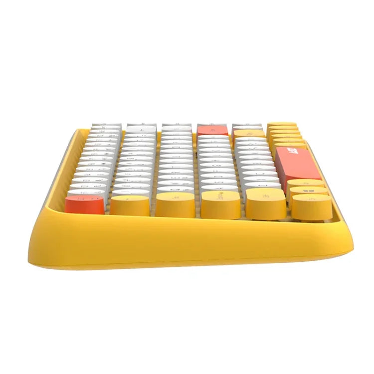 Ajazz 308I 84 Keys Tablet Mobile Phone Computer Household Office Bluetooth Keyboard, Yellow