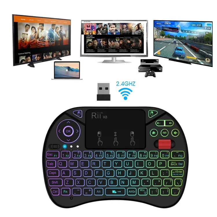 2.5 inch Touchpad Combo with Backlight(Black), Rii X8