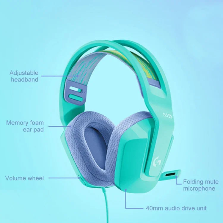 Logitech G335 Foldable Wired Gaming Headset with Microphone
