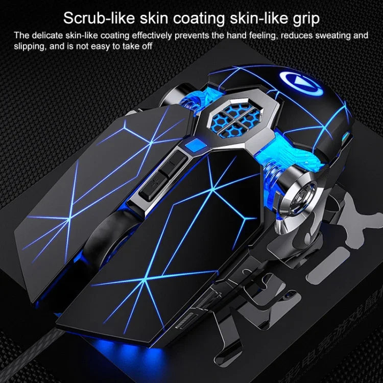 YINDIAO 3200DPI 4-modes Adjustable 7-keys RGB Light Wired Gaming Mechanical Mouse, Style: Audio Version, Style: Audio Version