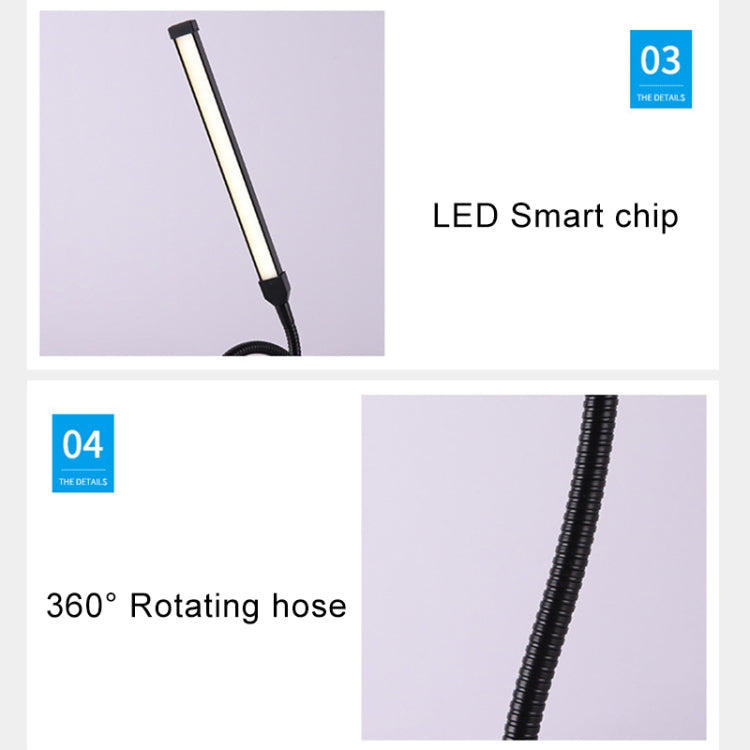 LED Desk Lamp 8W Folding Adjustable Eye Protection Table Lamp, USB Plug-in Version, USB Plug-in Version(White), USB Plug-in Version(Black)