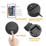 Guitar Shape 3D Colorful LED Vision Light Table Lamp, USB Touch Version, USB Touch Version