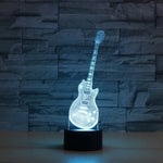 Guitar Shape 3D Colorful LED Vision Light Table Lamp, Charging Touch Version, Charging Touch Version
