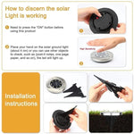 2 PCS 10 LEDs Solar Powered Buried Light Under Ground Lamp IP65 Waterproof Outdoor Garden Street Light, 10 LEDs
