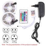 2pcs Bare Board 5050 SMD RGB LED Rope Light, 30 LED/m, Length: 5m, 12V 2A 100-240V, with 24 Keys Doodle Controller, 5050 SMD RGB LED, 5m x 2