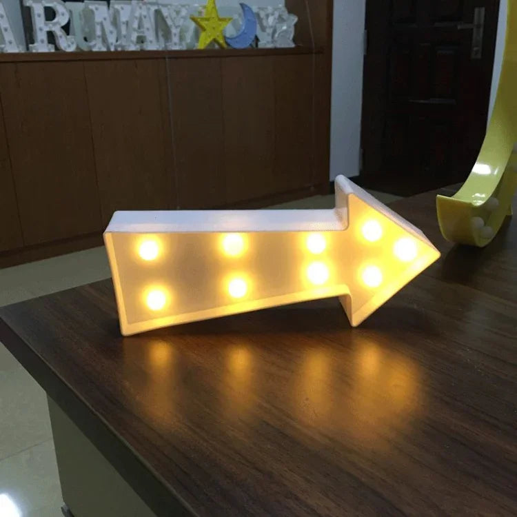 2 x AA Batteries Powered Party Festival Table Wedding Lamp Night Light, Arrow Sign