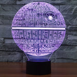 7 Colour Discoloration Creative Visual Stereo Lamp Desk Lamp Night Light, Death Star Style