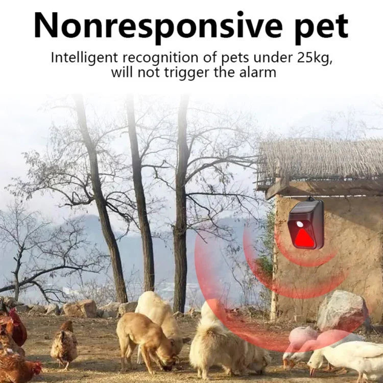 Solar Burglar Alarm Light Remote Control Human Body Induction Alarm