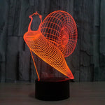 7 Color Discoloration Creative Visual Stereo Lamp Desk Lamp Night Light, Snail Style
