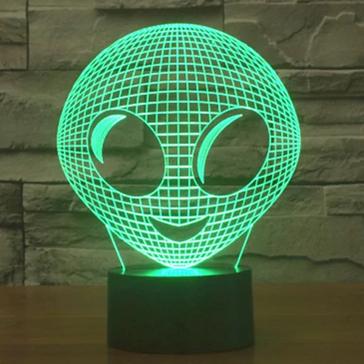 7 Color Discoloration Creative Visual Stereo Lamp Desk Lamp Night Light, Alien Style