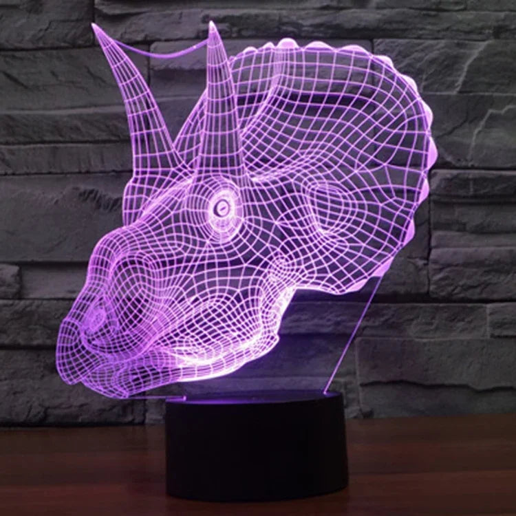 7 Color Discoloration Creative Visual Stereo Lamp Desk Lamp Night Light, Dinosaur Style