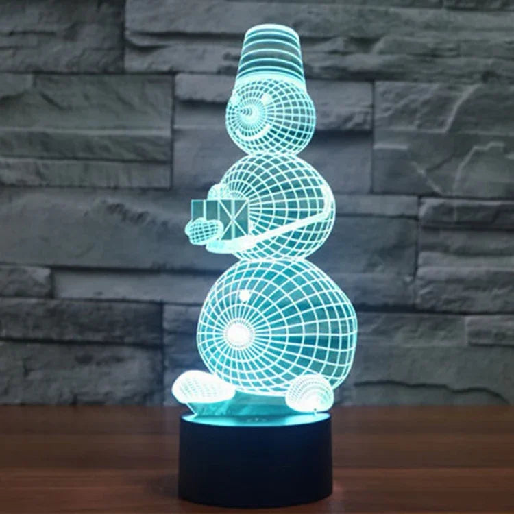 7 Color Discoloration Creative Visual Stereo Lamp Desk Lamp Night Light, Snowman Style Model 2