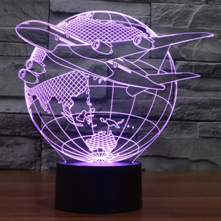 7 Colour Discoloration Creative Visual Stereo Lamp Desk Lamp Night Light, Fly out of Asia Style