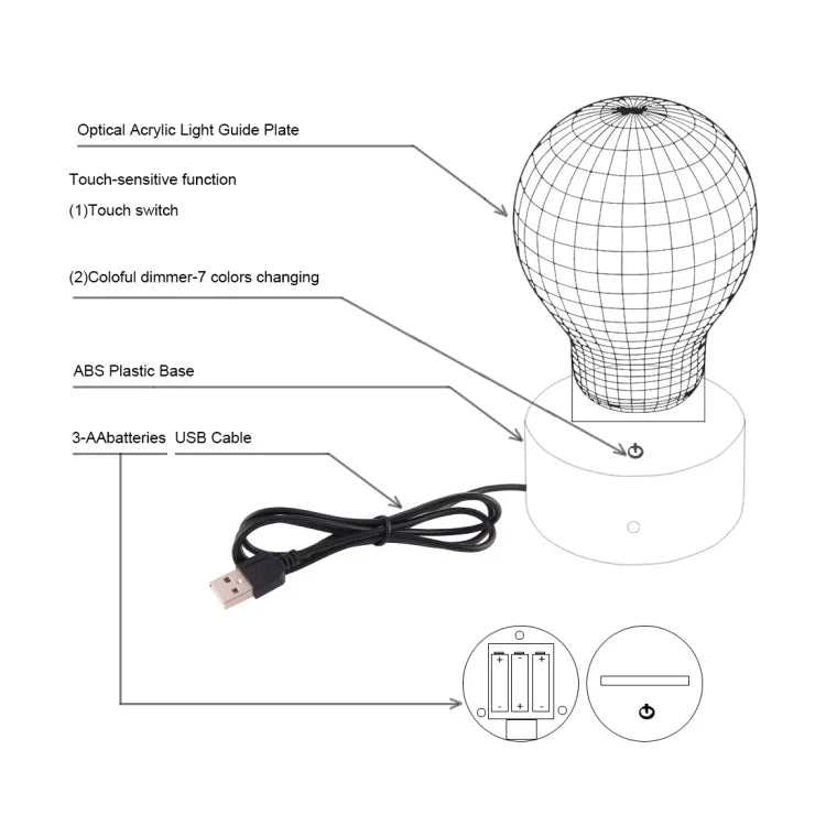 7 Colour Discoloration Creative Visual Stereo Lamp Desk Lamp Night Light, Leopard Shape