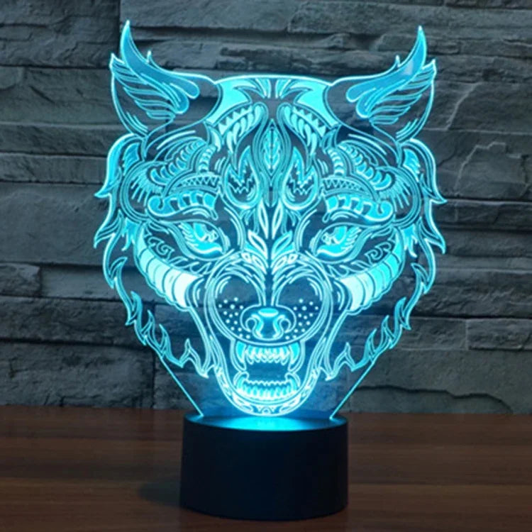 7 Colour Discoloration Creative Visual Stereo Lamp Desk Lamp Night Light, Leopard Shape