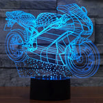 7 Colour Discoloration Creative Visual Stereo Lamp Desk Lamp Night Light, Motorcycle Shape