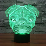 7 Color Discoloration Creative Visual Stereo Lamp Desk Lamp Night Light, Dog Shape