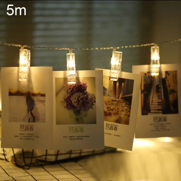 50 LEDs 3 x AA Batteries Box Chains Lamp Decorative Light for Home Hanging Pictures, DIY Party, Wedding, Christmas Decoration, 5m