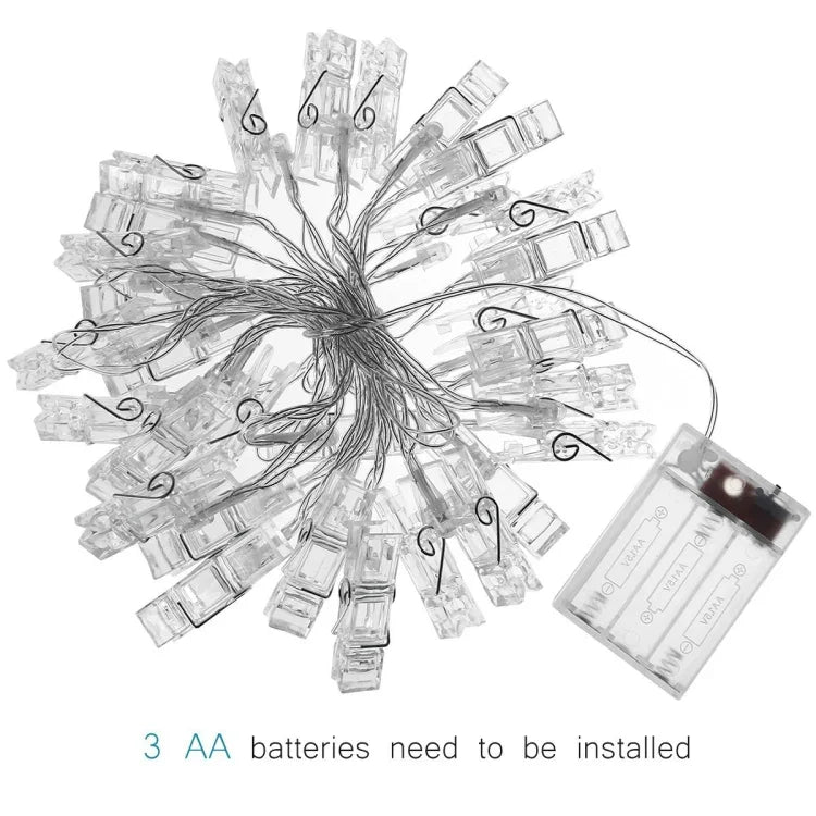 80 LEDs 3 x AA Batteries Box Chains Lamp Decorative Light for Home Hanging Pictures, DIY Party, Wedding, Christmas Decoration, 10m
