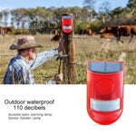 Solar Powered Sound-light Alarm Warning Light IP65 Waterproof 110 dB Burglar Alarm