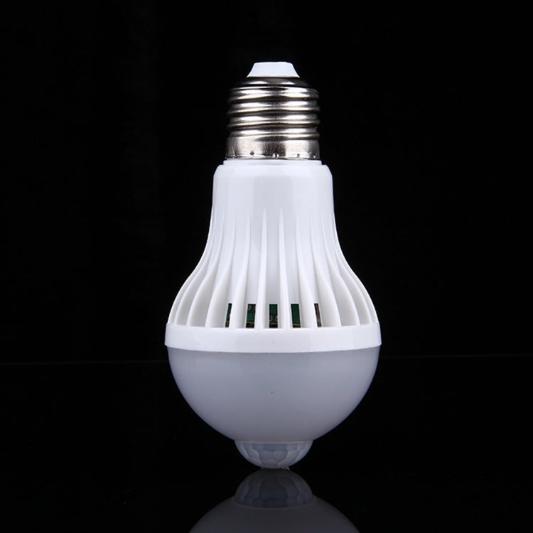 E27 5W 12 LEDs SMD 5730 300LM Infrared Motion Sensor LED Light Bulb, Sensor Distance: 4-6m, AC 220V, E27 5W Warm White, E27 5W White Light