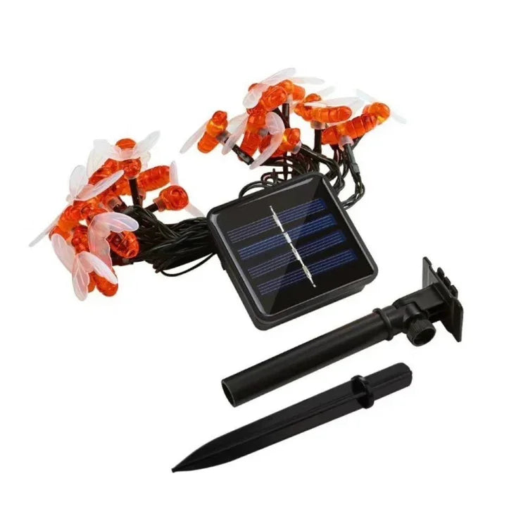 6.5m 30 LEDs Bee Solar Powered Warm White Outdoor Garden Decorative String Light Fairy Lamp with 100mA / 1.2V Solar Panel, 30 LEDs
