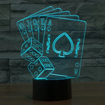 7 Color Discoloration Creative Visual Stereo Lamp Desk Lamp Night Light, Poker Style