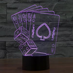 7 Color Discoloration Creative Visual Stereo Lamp Desk Lamp Night Light, Poker Style