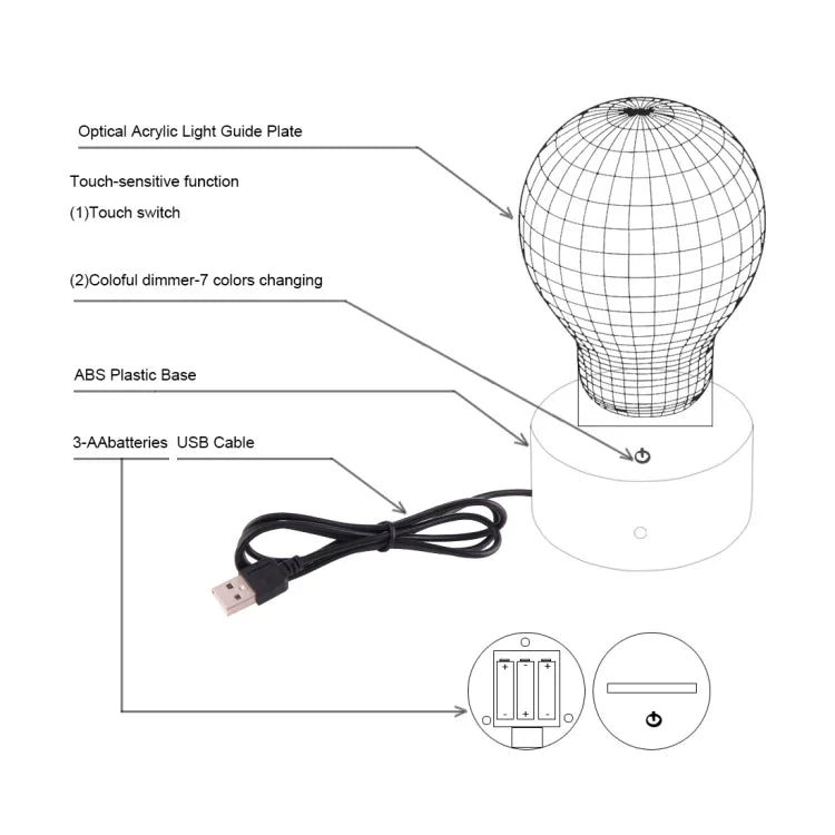 7 Color Discoloration Creative Visual Stereo Lamp Desk Lamp Night Light, Poker Style