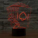 7 Color Discoloration Creative Visual Stereo Lamp Desk Lamp Night Light, Poker Style