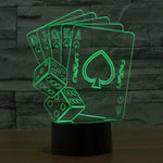 7 Color Discoloration Creative Visual Stereo Lamp Desk Lamp Night Light, Poker Style