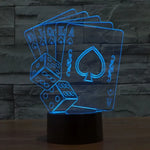 7 Color Discoloration Creative Visual Stereo Lamp Desk Lamp Night Light, Poker Style