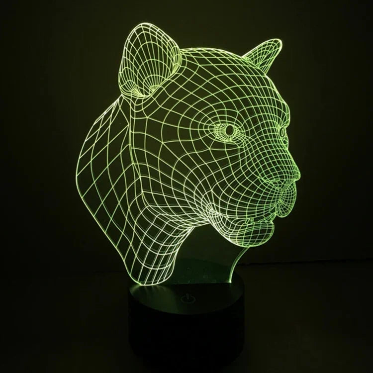 7 Color Discoloration Creative Visual Stereo Lamp Desk Lamp Night Light, Leopard Style