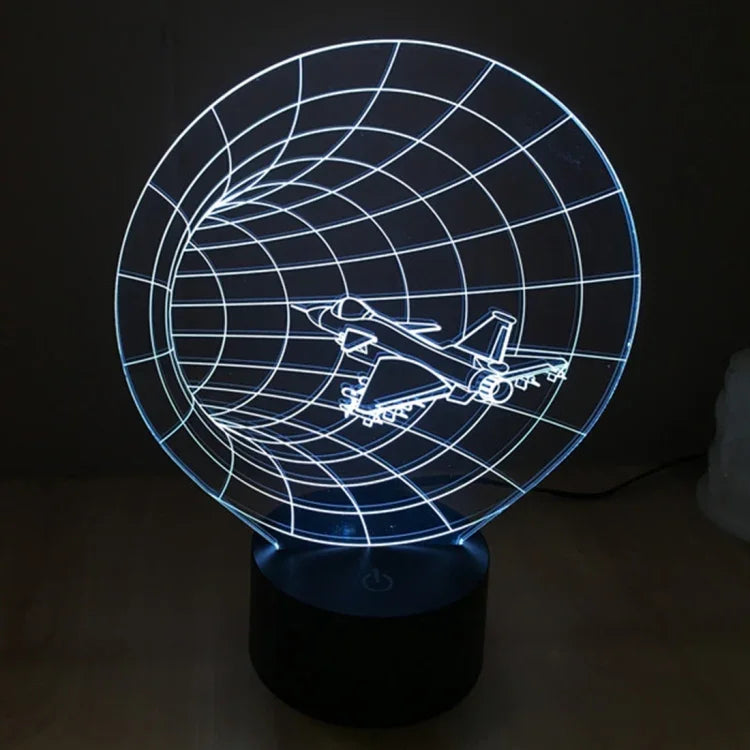 7 Color Discoloration Creative Visual Stereo Lamp Desk Lamp Night Light, Time Machine Style