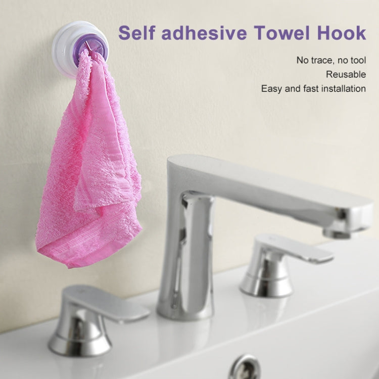 Self-Adhesive Hooks Towel, Green, Purple, Orange, Rose