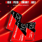 MICRODATA 128GB High Speed U3 Red and Black TF(Micro SD) Memory Card, 128GB