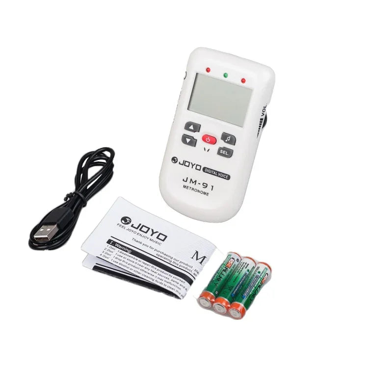 JOYO JM-91 Mini Portable Multi-functional Vocal Metronome Electronic Digital Metronome Tone Generator Tuner for Guitar Violin Ukulele, JM-91 (White)