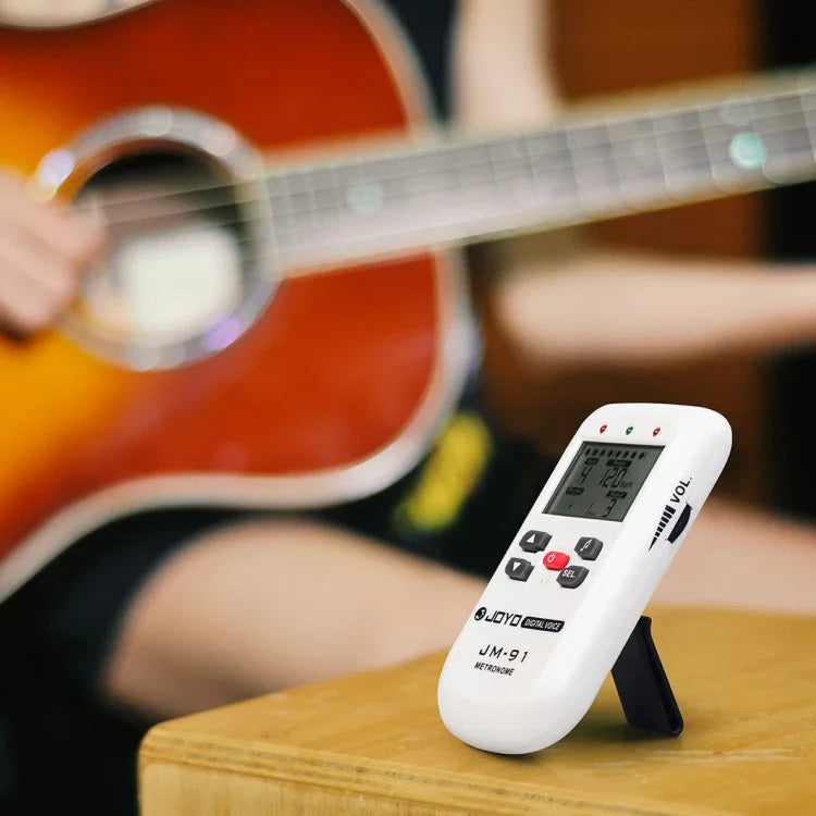 JOYO JM-91 Mini Portable Multi-functional Vocal Metronome Electronic Digital Metronome Tone Generator Tuner for Guitar Violin Ukulele, JM-91 (White)