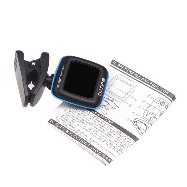 JOYO JMT-03 Portable Clip-on Guitar Tuner Metronome Supports MIC and CLIP Tuning Mode 2-in-1 360-Degree Rotating for Guitar Violin Ukulele, JMT-03